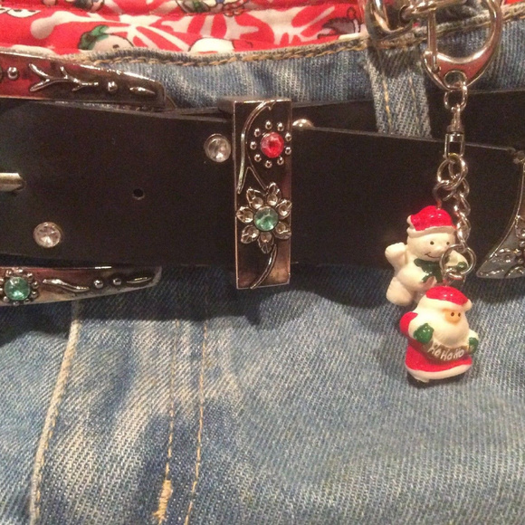 SOLD-ABJ Snowman Denim BLING Crossbody Purse Bag - Picture 6 of 8
